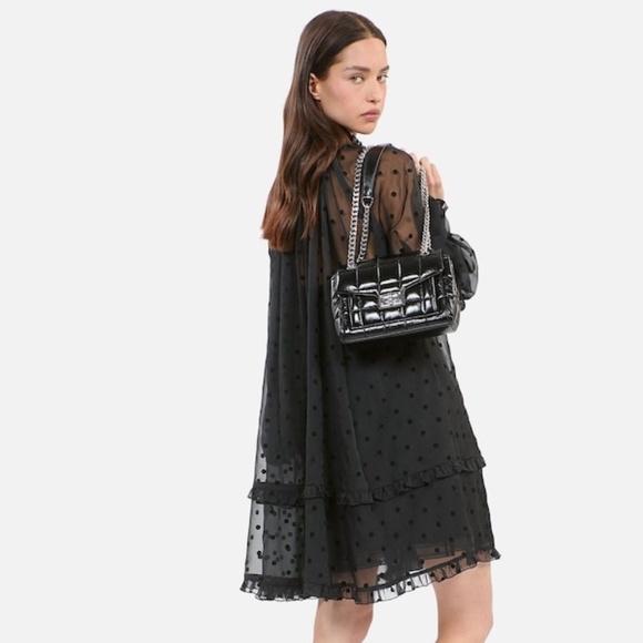 🖤✨ NWT The Kooples Black Sheer Polka Dot 2-Piece Mini Dress | Versatile $415! - Picture 2 of 12